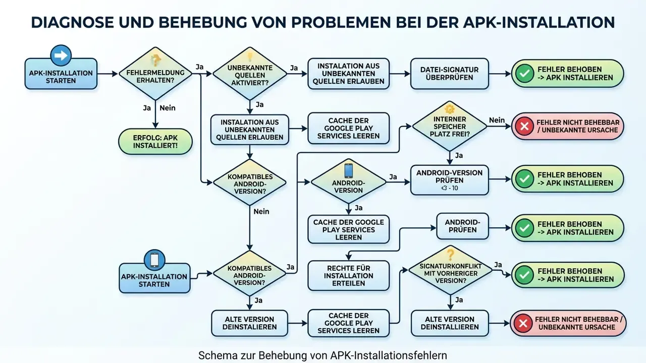 Schema zur Behebung von APK-Installationsfehlern
