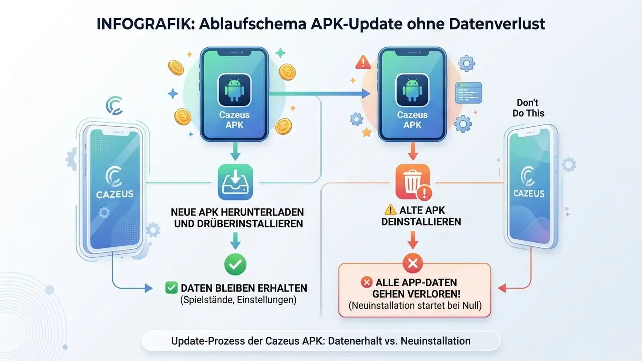 Algorithmus zum Update der Cazeus Casino APK